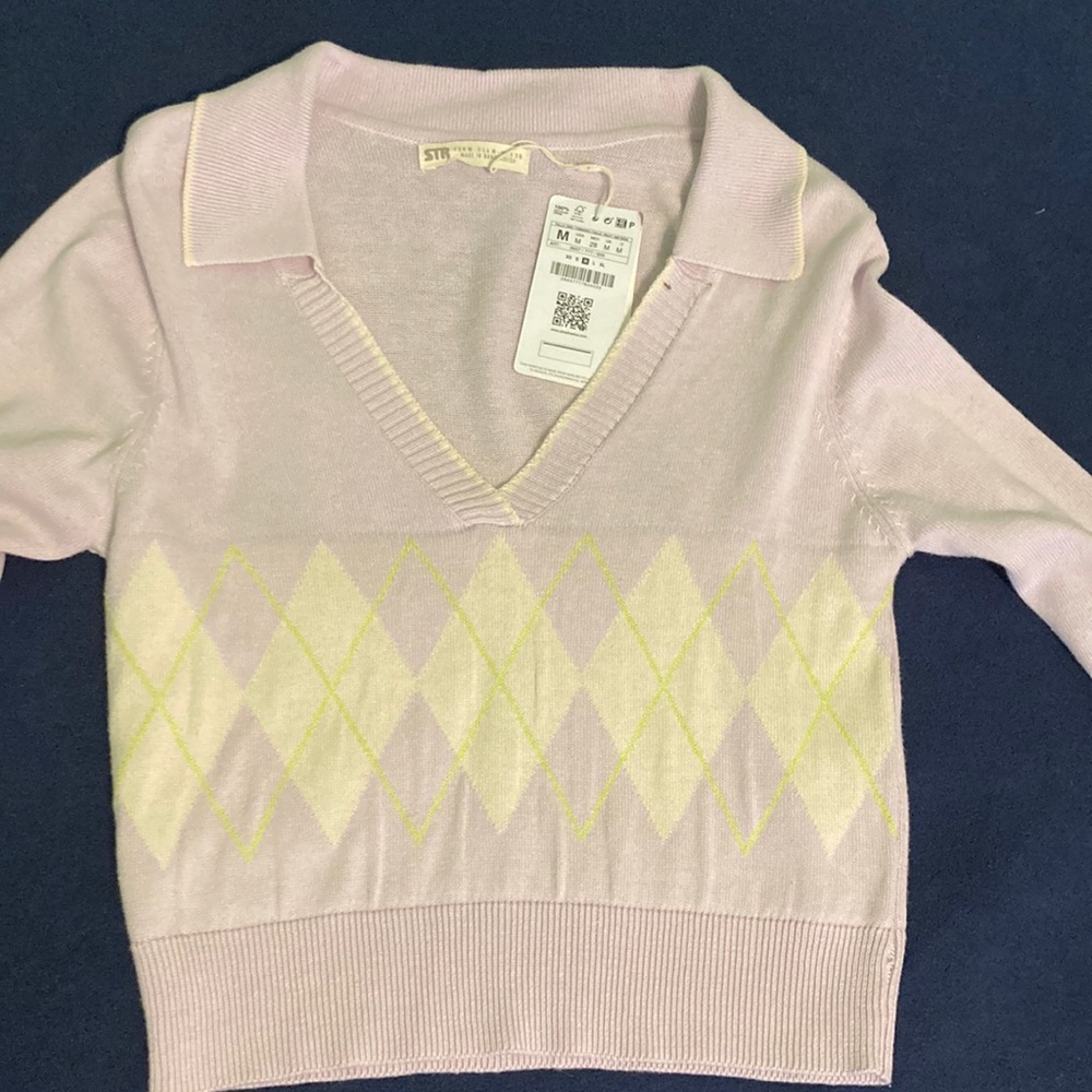 Brand New Cropped Purple Sweater